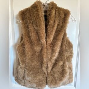 Banana Republic Faux Fur Vest in Brown XS